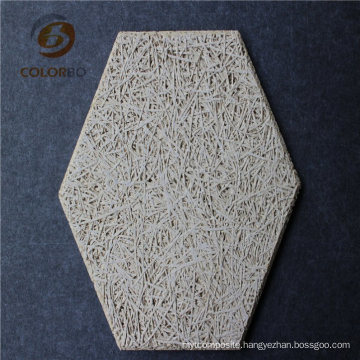 Hexagon Shape Wall Decoration Wood Wool Panel for Bar